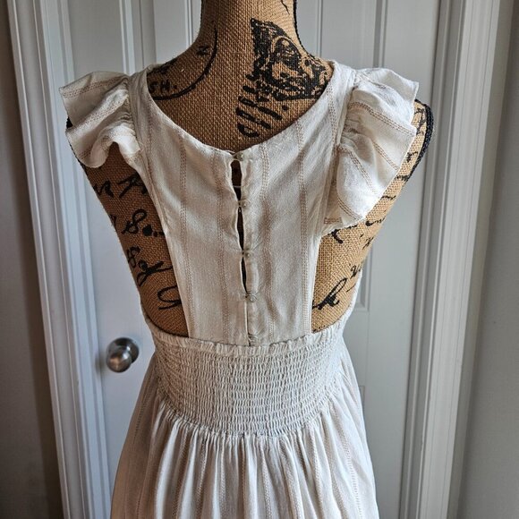 Free People Chambray Butterflies Midi Dress Size XS - Picture 4 of 15